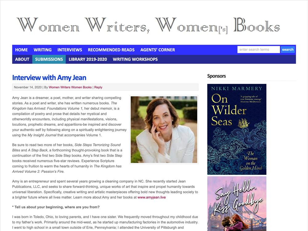 Amy_Jean_Women_Writers_Interview Amy Jean Interview on Women Writers, Women's Books